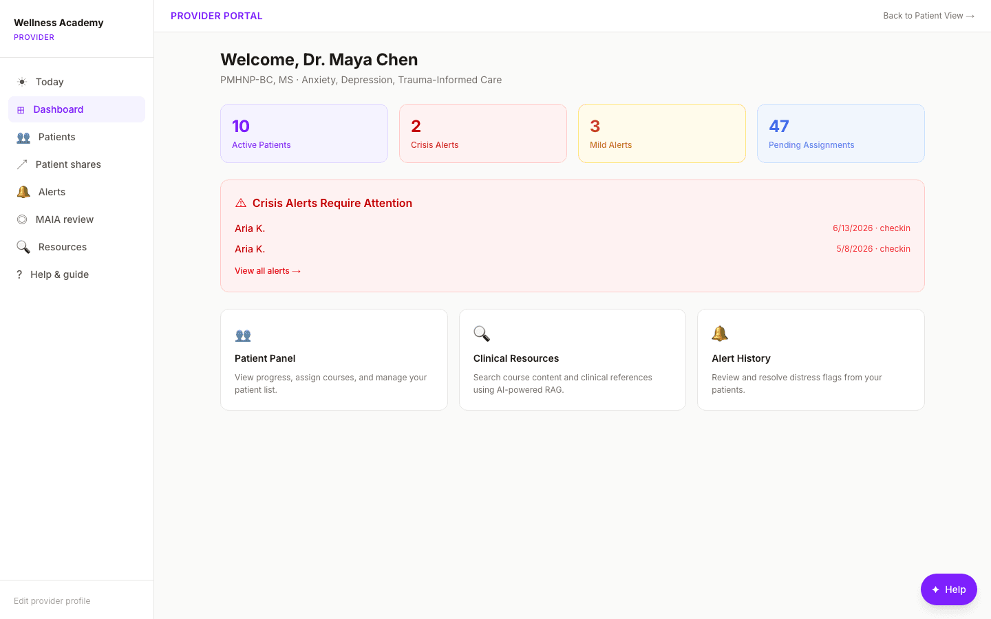 Group-level roster analytics across multiple clinicians and patients