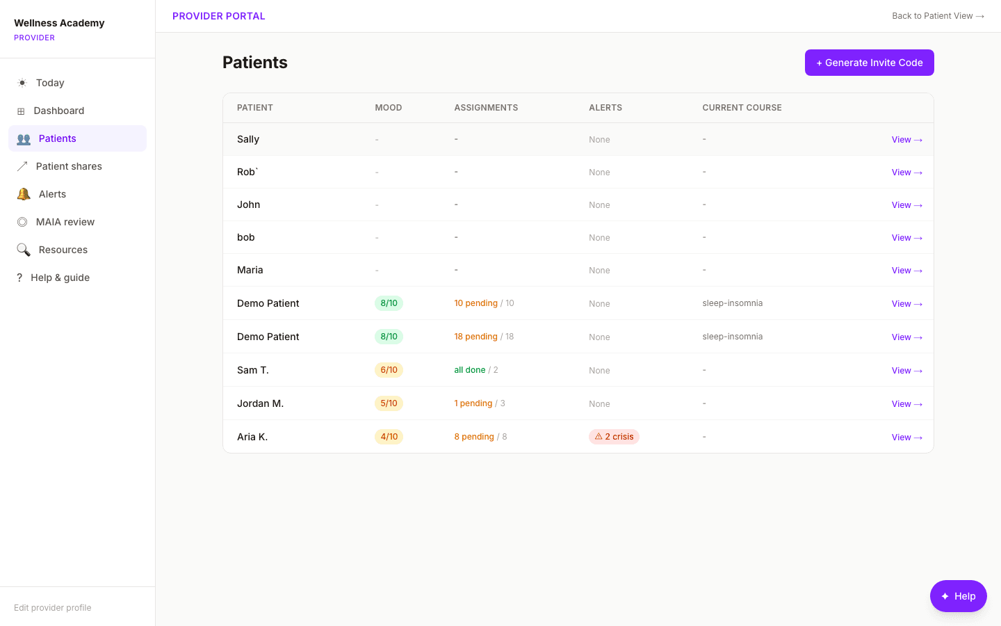SOAP session-note composer with client-side scrubbing and ICD-10 picker